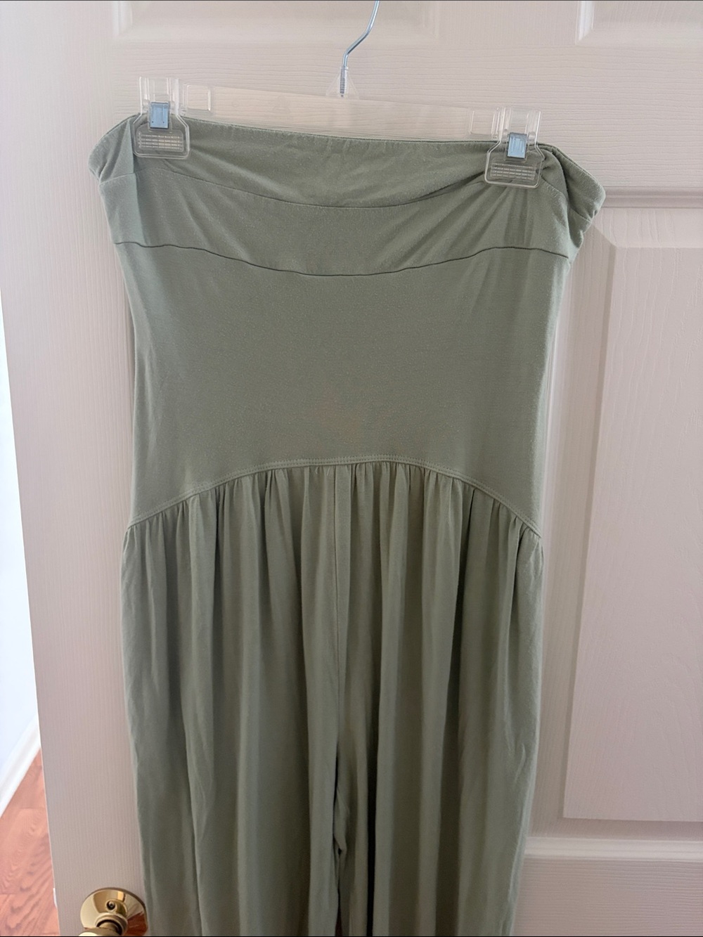 Free People Sage Green Strapless Jumpsuit - Picture 2 of 5